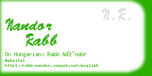 nandor rabb business card